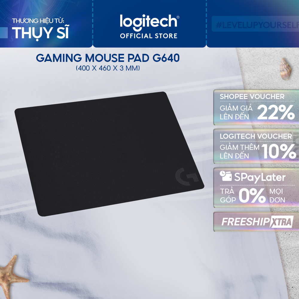 Bàn di chuột chơi gaming Logitech G640 - Bề mặt vải, ma sát tốt, chống trượt