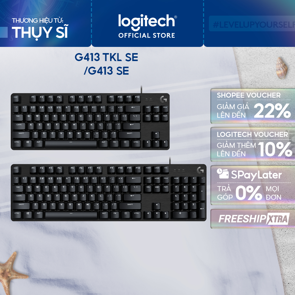 Bàn phím cơ gaming Logitech G413 TKL SE | G413 SE Full size Keycap PBT AntiGhosting