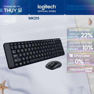 Combo chuột phím không dây Logitech MK215 - nhỏ gọn, có phím số, 1 đầu thu USB