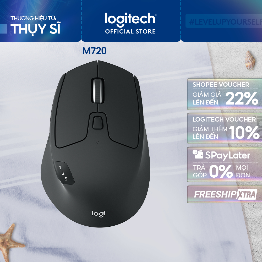 Chuột không dây đa thiết bị LOGITECH M720 Bluetooth