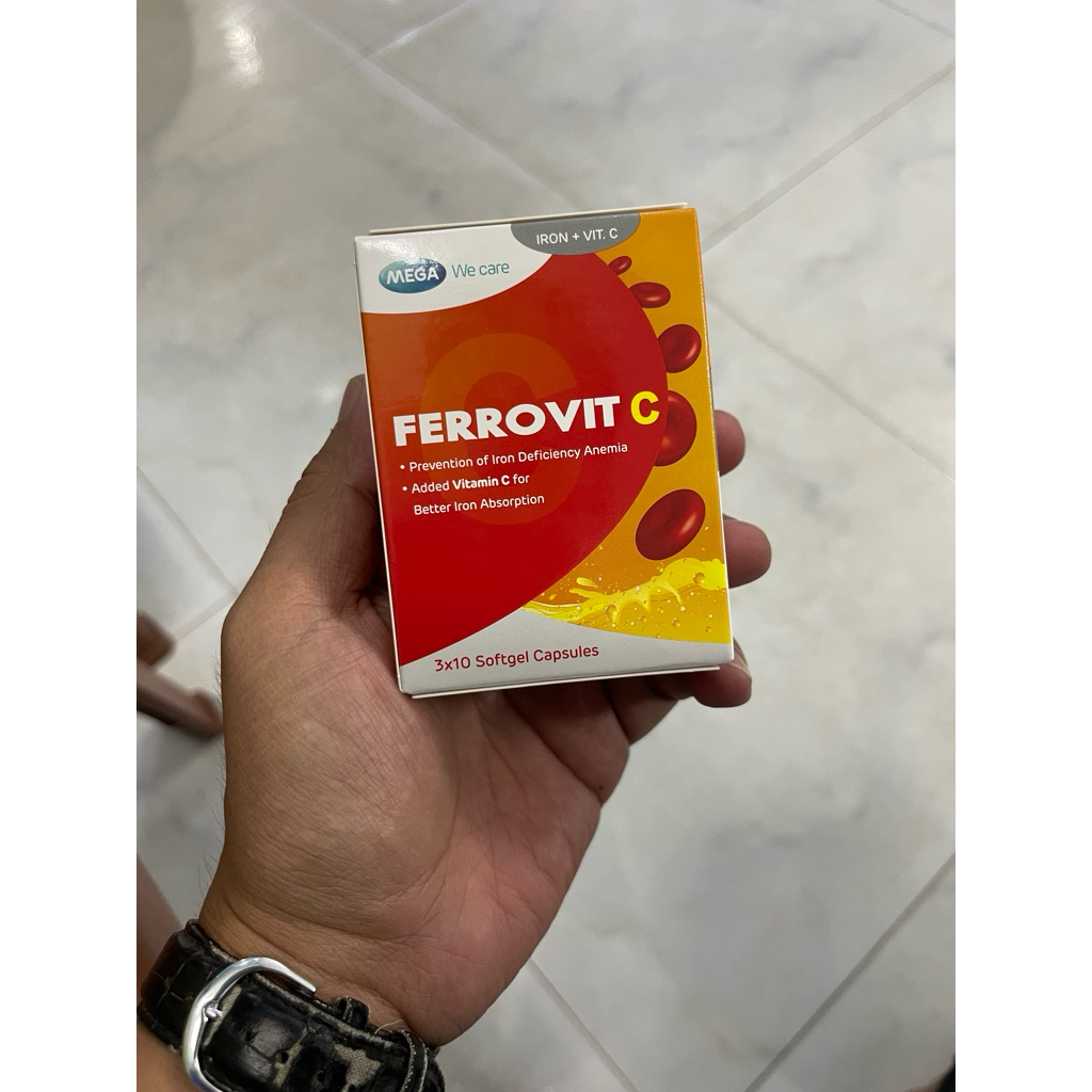 Ferrovit C Mega We Care Bổ Sung Sắt Kết Hợp Vitamin C Hỗ Trợ Phòng Thiếu Máu Thiếu Sắt Hộp 30 Viên N