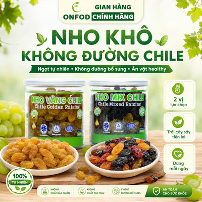 Nho khô không đường sấy nhập khẩu Chile ONFOD ăn vặt ăn liền làm ngũ cốc healthy eat clean
