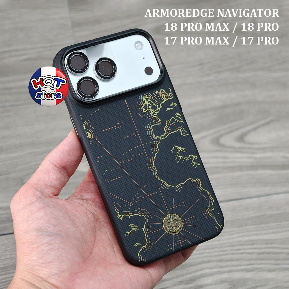 Ốp ArmorEdge Navigator IP 18 Pro Max / 17 Pro Max / 18 Pro / 17 Pro Full Wrap Kevlar Camera Control