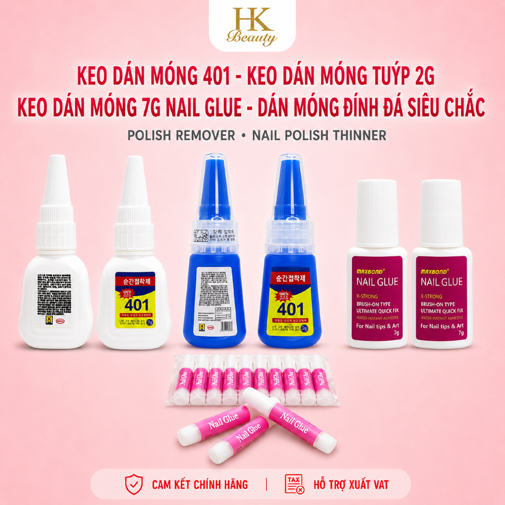 Keo dán móng 401 - Keo dán móng tuýp 2g - Keo dán móng 7g Nail Glue - dán móng đính đá siêu chắc