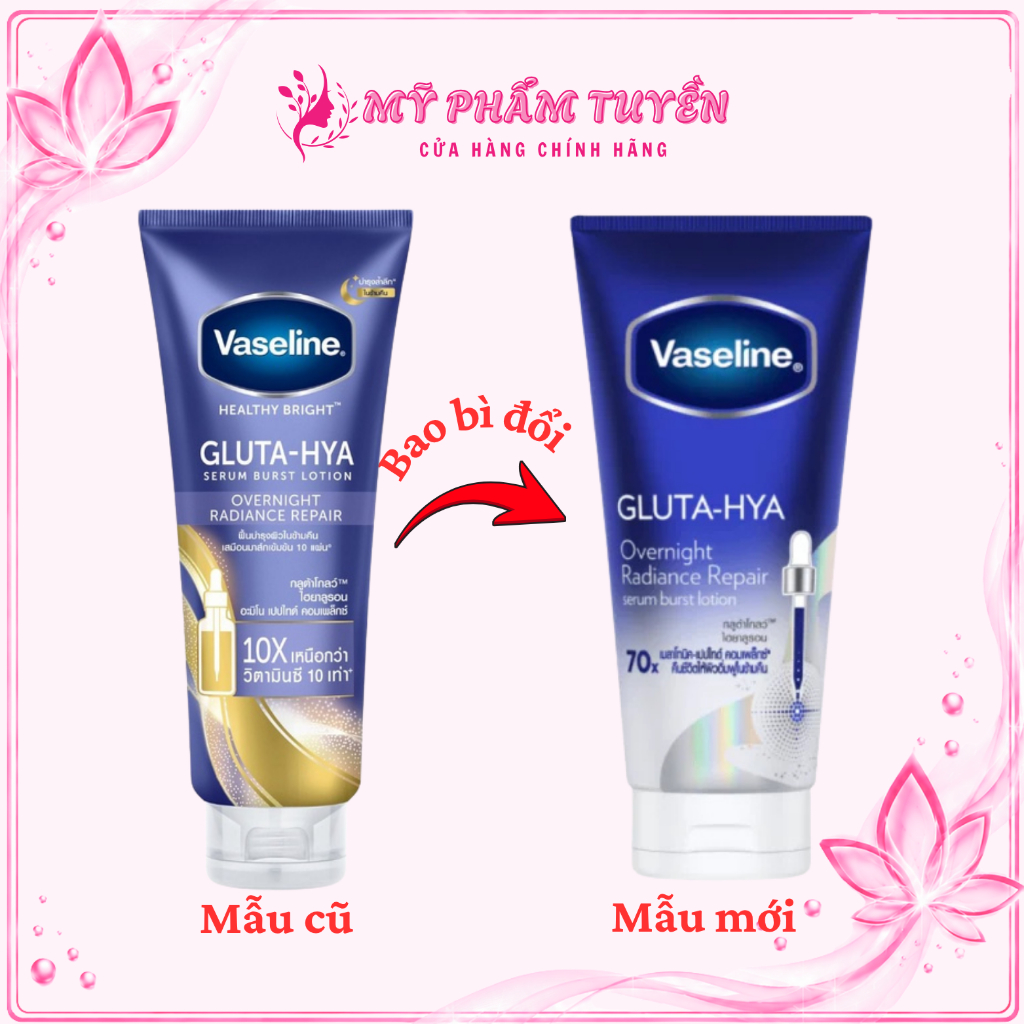 Sữa Dưỡng Thể Trắng Da Vaseline Gluta HYA Thái Lan 300ml (Màu Xanh Dương)