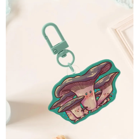 Acrylic Keychain - Mushroom Oyster Family 37