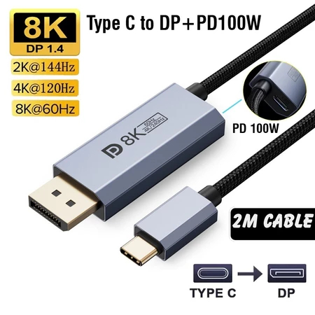 [8K60hz/k120hz]Dây Cáp Chuyển Đổi Cổng USB Type C Sang Displayport DP 8k60hz Cho Điện thoại Laptop T