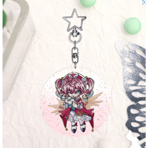 Fanmerch | Hyacine from Honkai Star Rail | Colored Edge Acrylic Keychains 37