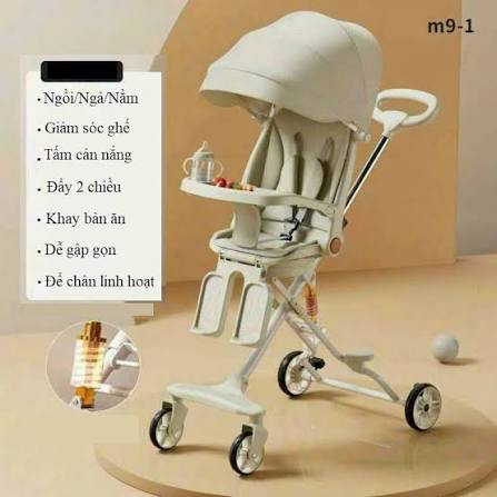 Xe đẩy M9 gấp gọn em bé đi du lịch siêu gọn nhẹ
