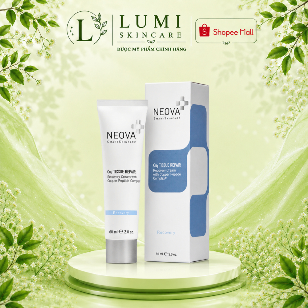 Neova Cu₃ Tissue Repair Recovery Cream 60ml - Kem Phục Hồi Da Copper Peptide Chính Hãng
