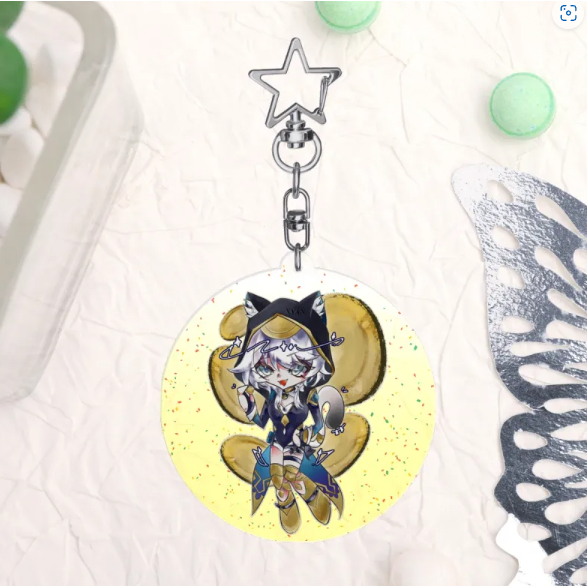 Fanmerch | Cipher from Honkai Star Rail | Colored Edge Acrylic Keychains 40