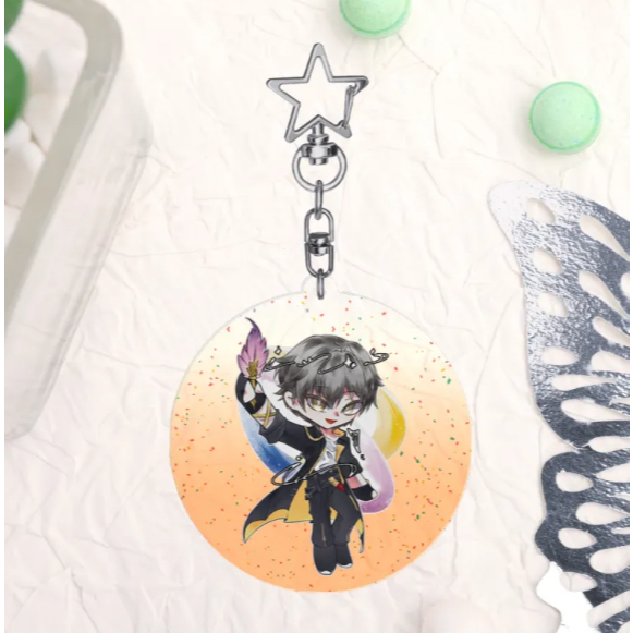 Fanmerch | Caelus from Honkai Star Rail | Colored Edge Acrylic Keychains 44