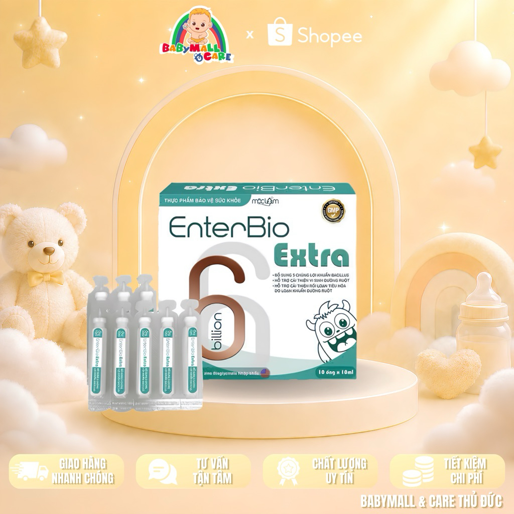 Thực phẩm bổ sung men vi sinh Enterbio Extra hỗ trợ tiêu hoá đường ruột khoẻ mạnh 10 tép