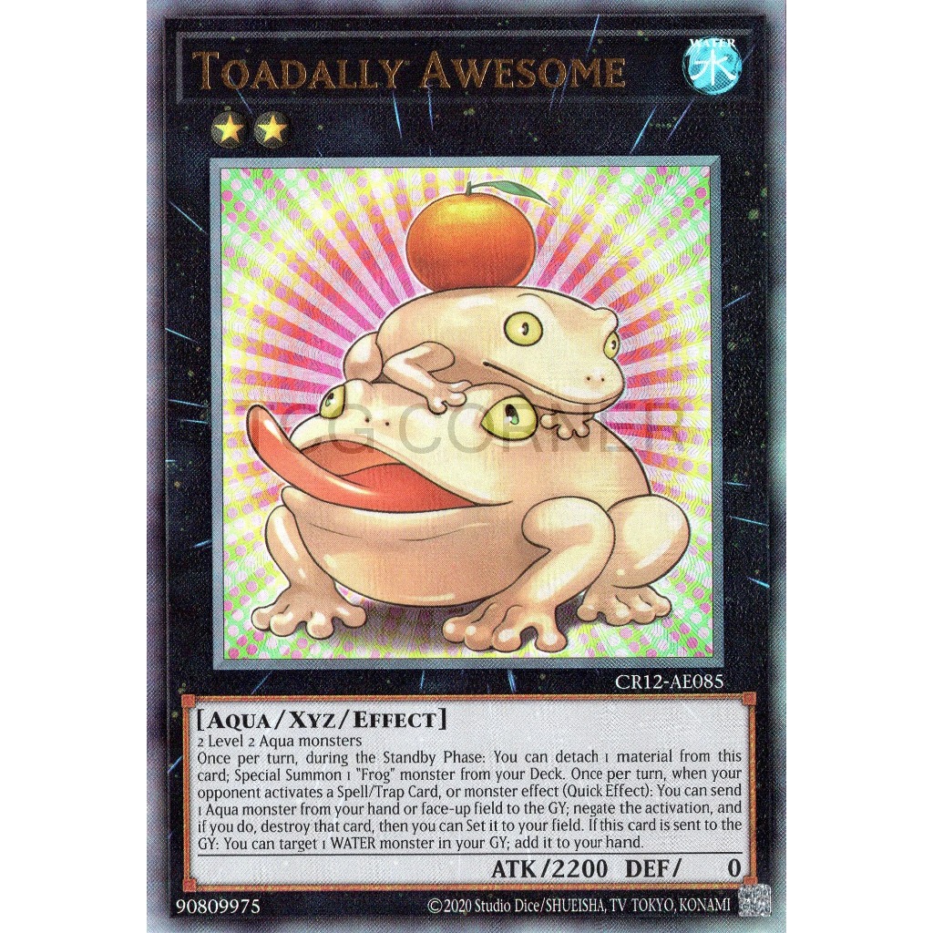 Thẻ bài Yugioh Tiếng Anh Chính Hãng Phiên Bản AE: CR12-AE085 Toadally Awesome (UL)