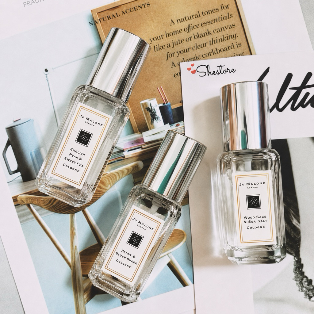 [Bill US] Nước hoa Jo Malone Wood Sage & Sea Salt, Peony & Blush Suede, English Pear 9ml Nobox (chai
