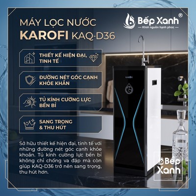 Máy lọc nước Karofi KAQ-D36 10 lõi - Hàng chính hãng bảo hành 3 năm, máy lọc nước uống trực tiếp tại vòi giá rẻ