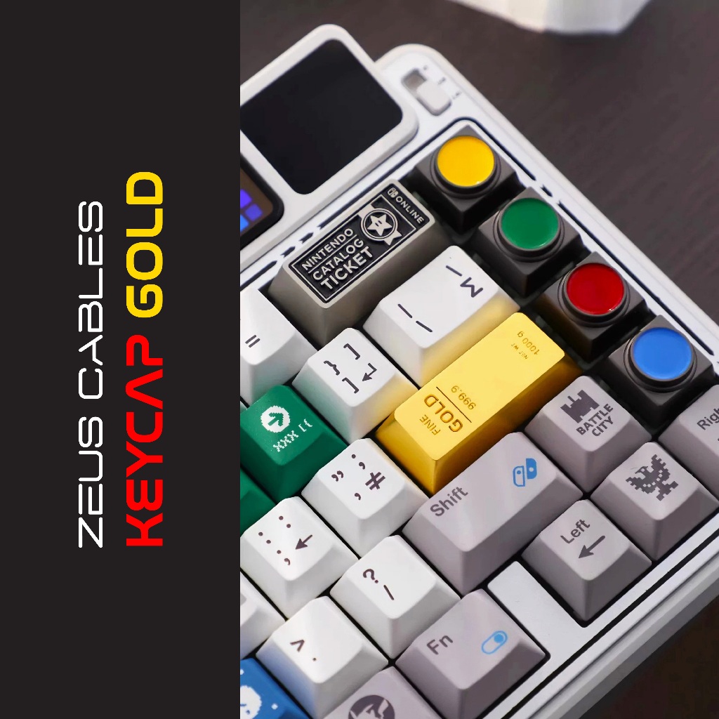 [Gold] Keycap Lẻ Bằng Kim Loại Cho Bàn Phím Cơ | Metal Artisan Keycap