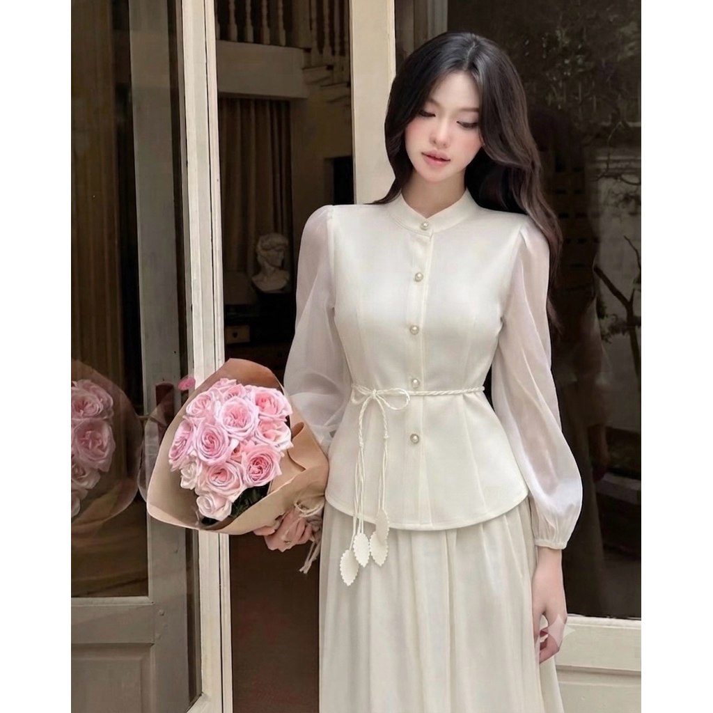 Áo kiểu nữ dài tay thiết kế chiết eo, phong cách trẻ thanh lịch Lucas Shirt