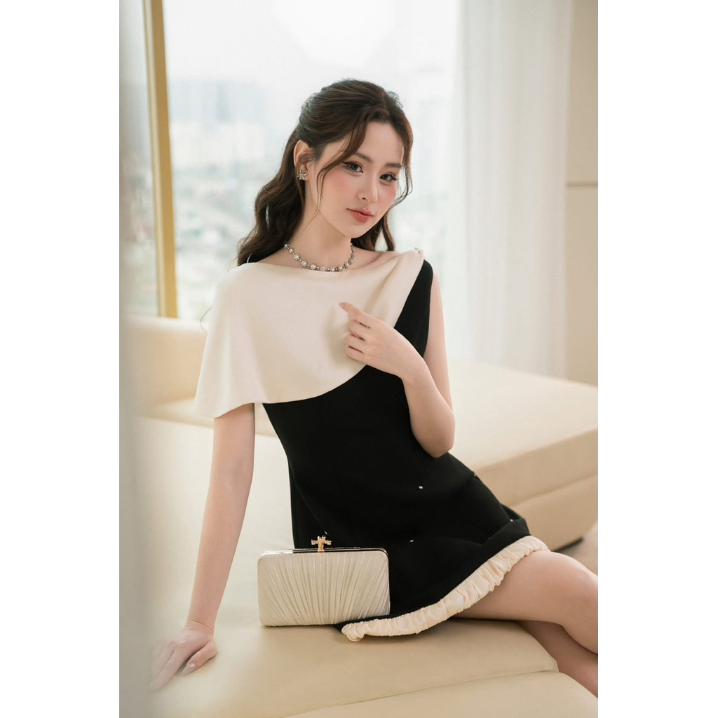 VÁY THIẾT KẾ CHOÀNG PHỐI LỤA ZAMY SHOP