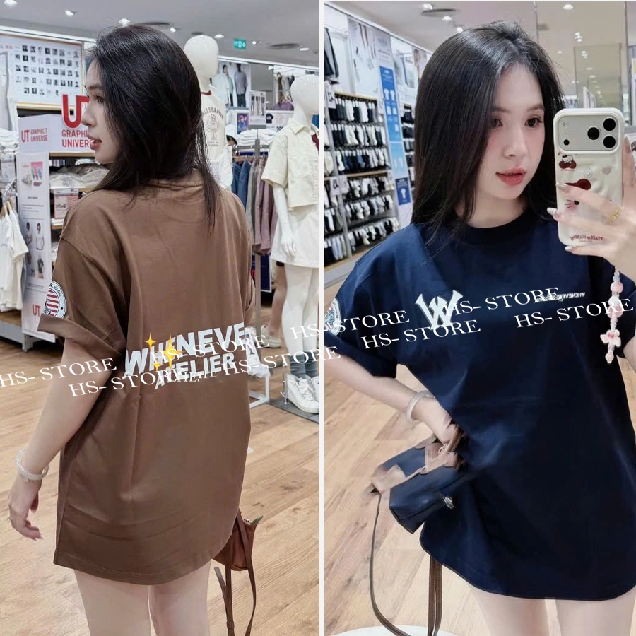 Áo thun Whenever  chất liệu cotton unisex nam nữ Hs_store from rộng tay lỡ