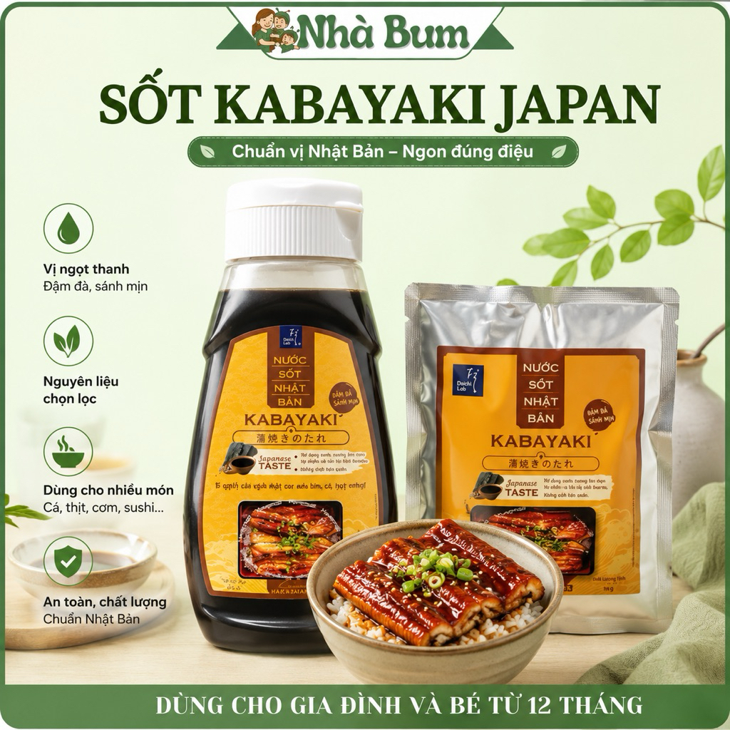Nước sốt Kabayaki Nhật Bản/ Teriyaki cho bé 12m+ và gia đình