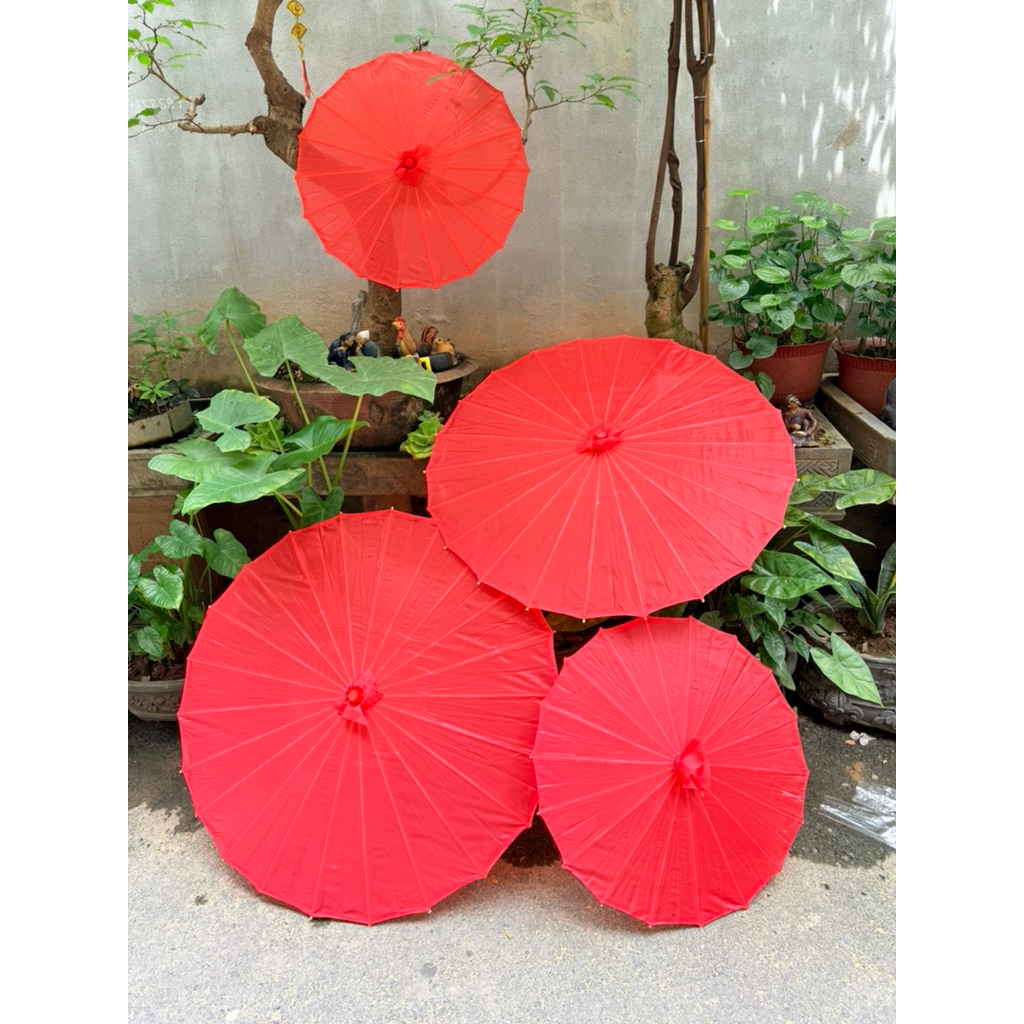 ô vải đỏ decor trang trí, ô Anime, ô cổ trang