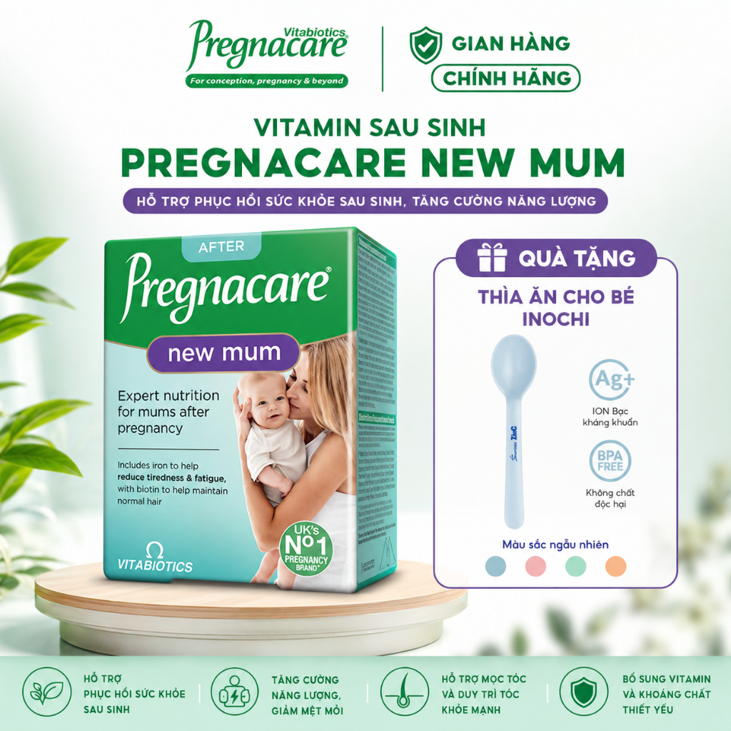 [MẪU MỚI] Vitamin Cho Mẹ Sau Sinh Pregnacare New Mum Giúp Cải Thiện Rụng Tóc Cho Phụ Nữ Sau Sinh