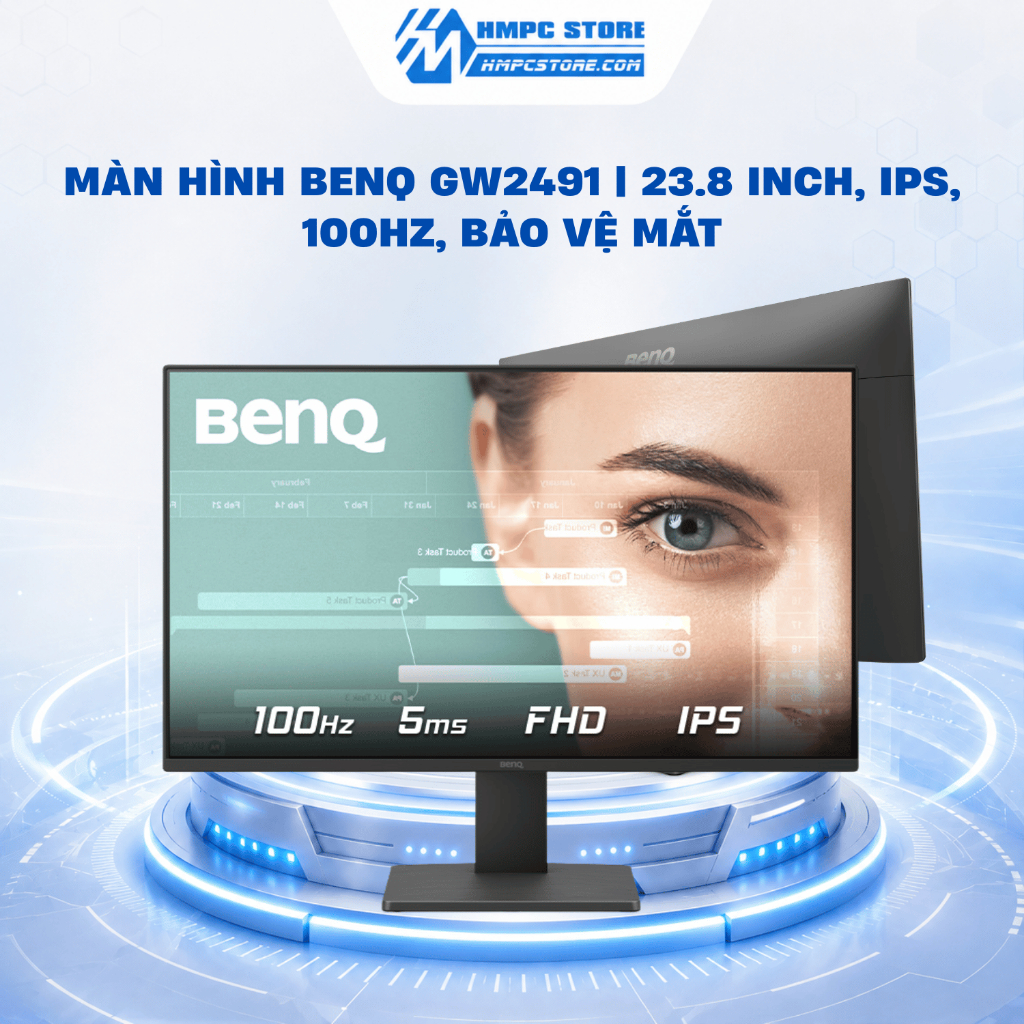 Màn hình BenQ GW2491 | 23.8 Inch, IPS, 100Hz, bảo vệ mắt, bảo hành 3 năm