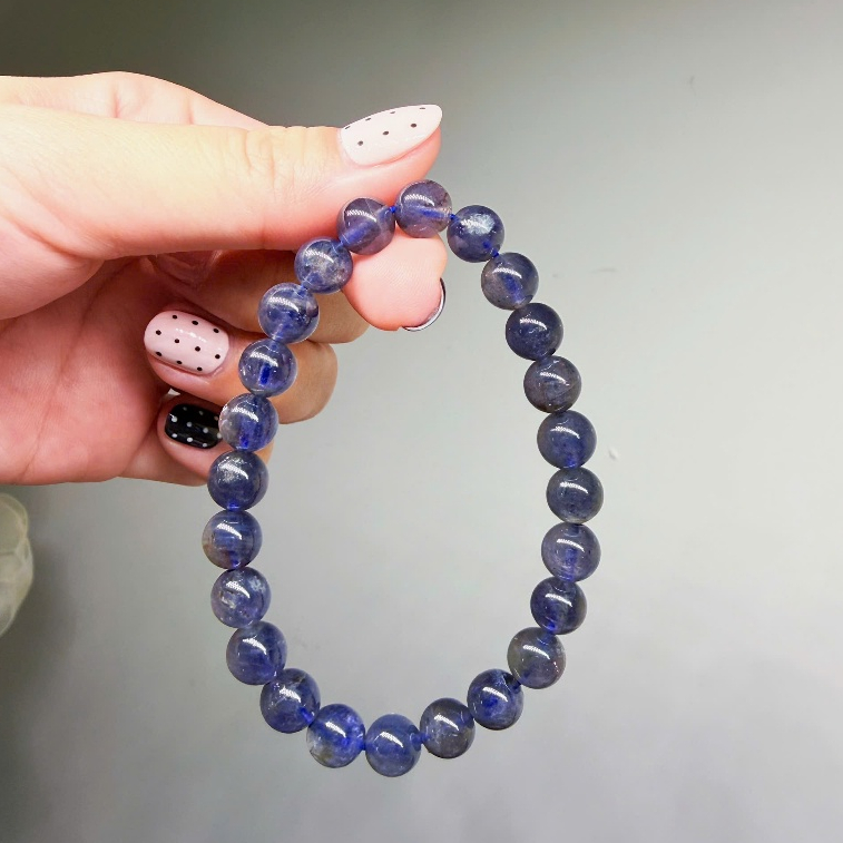 Vòng Tay Đá Iolite Blood Drop Size 7li+ - Tăng cường trực giác