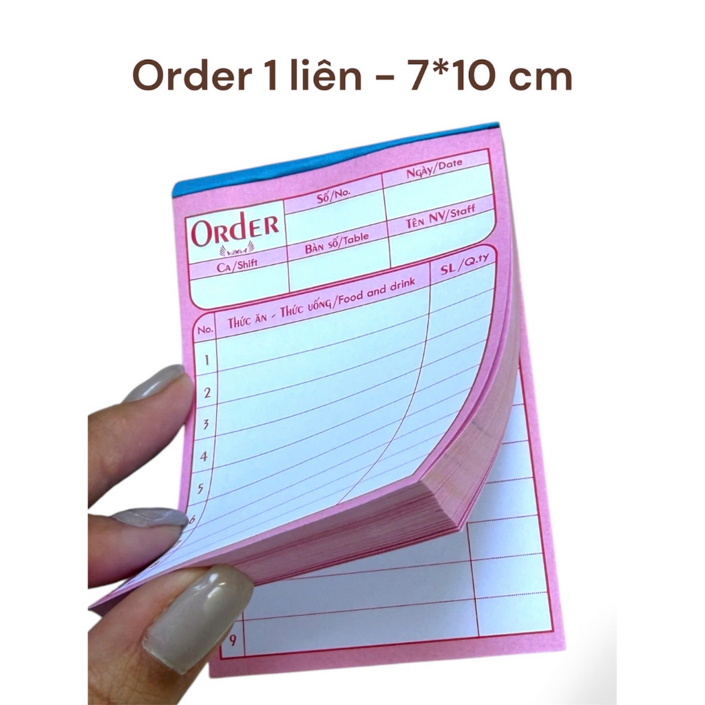 Combo 10 quyển (100 tờ/quyển) - Oder 1 liên - Khổ (7*10)cm
