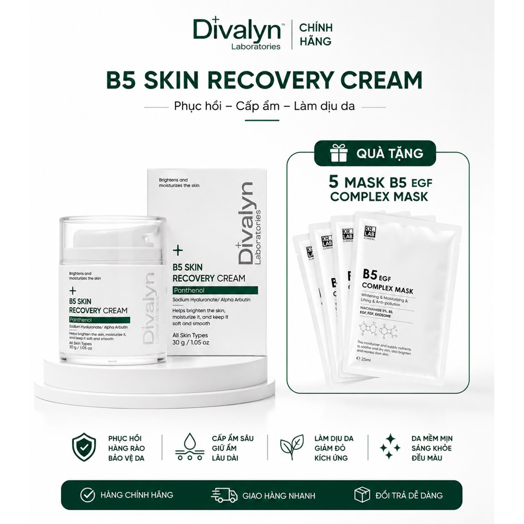 [ HÀNG CÔNG TY ] kem dưỡng ẩm Siêu Phục Hồi Da B5 Divalyn