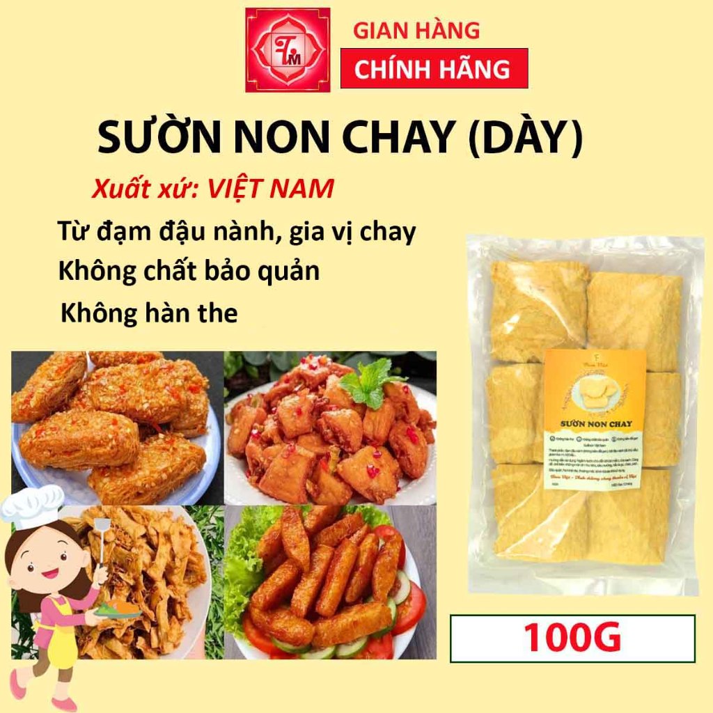 Sườn non chay 100g thực phẩm chay, chay Tâm Việt, chay ngon miệng, chay thực dưỡng
