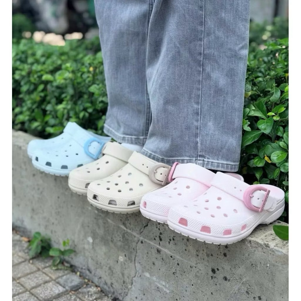Giày Sục Nam Nữ Buckle Khóa Tròn Màu Pastel Mềm Êm Chân Kiểu Dáng Hot Trend MT Shoes DN114