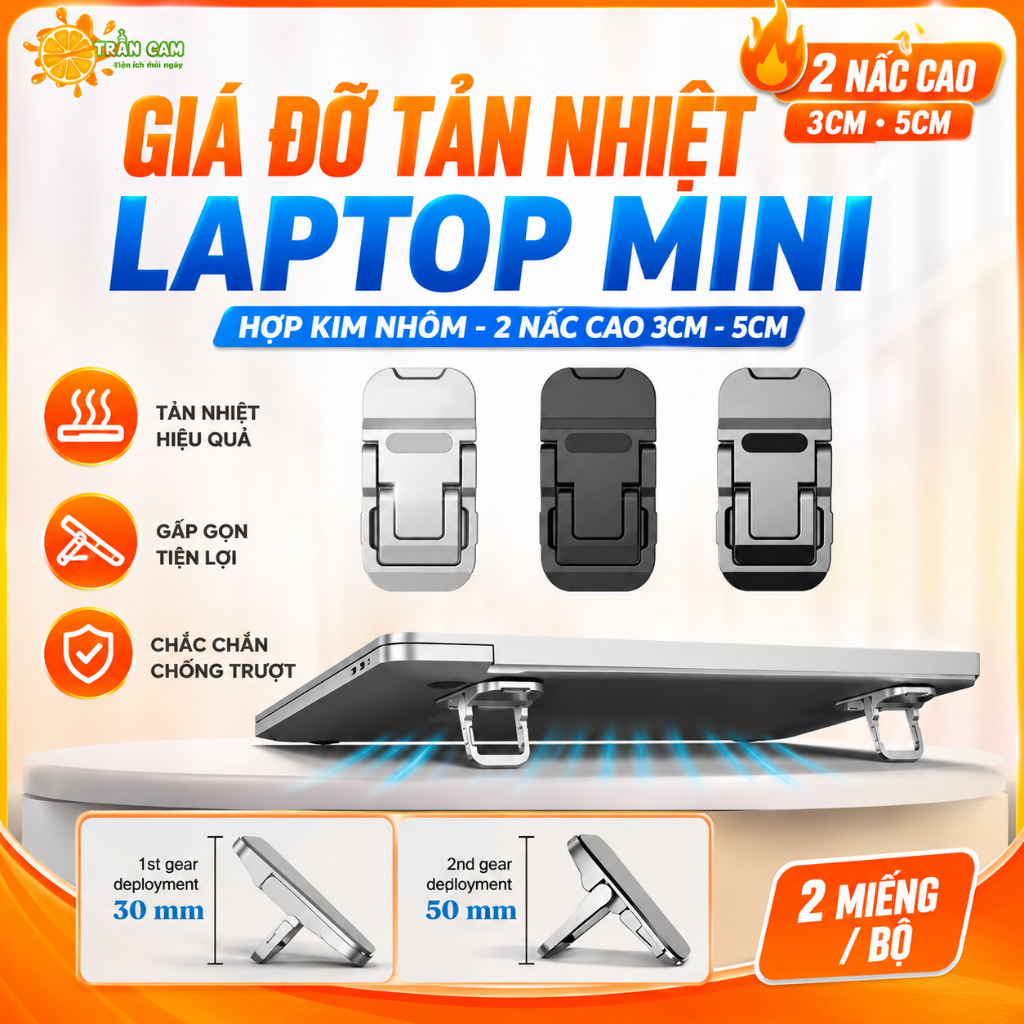 Giá đỡ máy tính xách tay (2 chiếc), Đế tản nhiệt máy tính, laptop, tablet, có…
