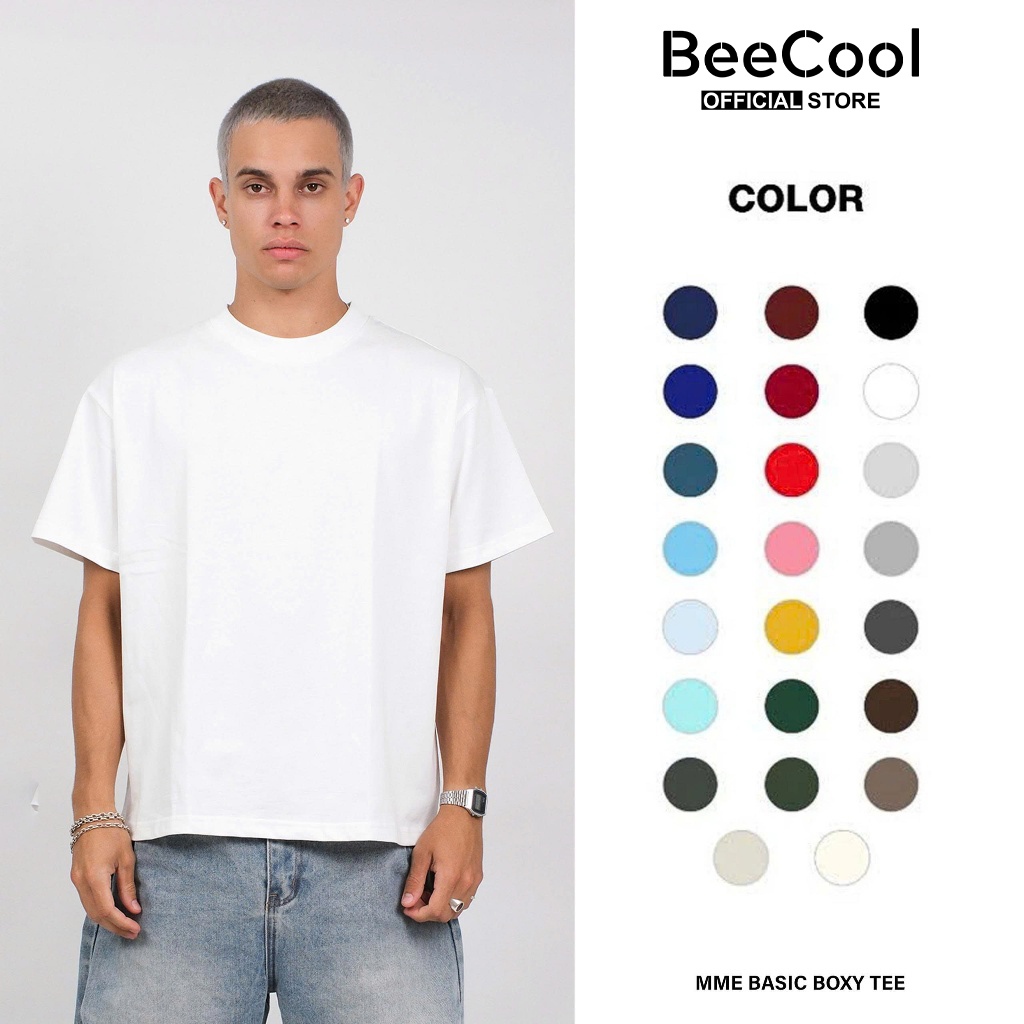 Áo thun trơn BeeCool Basic form Boxy vải premium Cotton