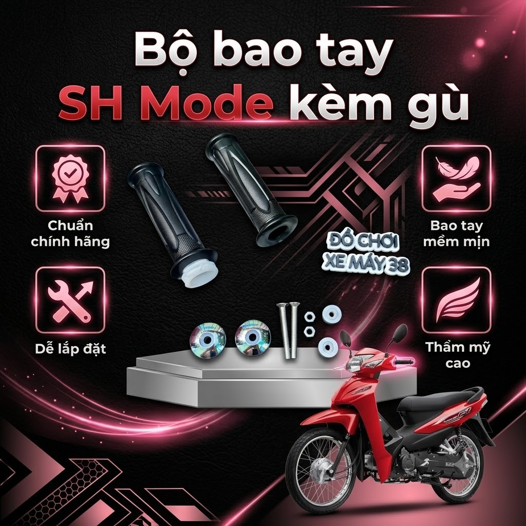 Bao tay Sh Mode kèm Gù SH mode Mỏng Lắp Cho Mọi Dòng Xe Hàng Chính Hãng