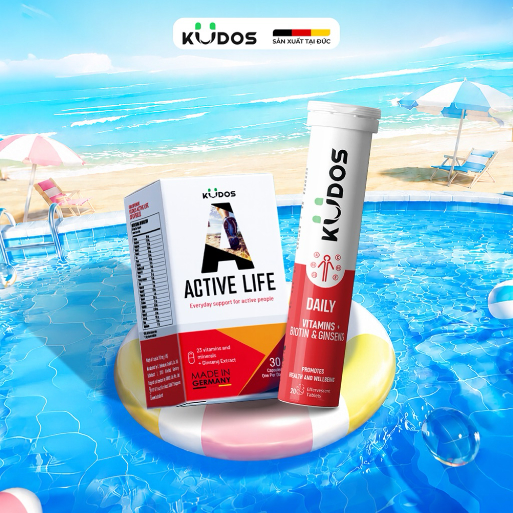 Combo TPBVSK Viên uống KUDOS ACTIVE LIFE 30v + Viên sủi  KUDOS DAILY 20v, bổ sung vitamin tổng hợp v