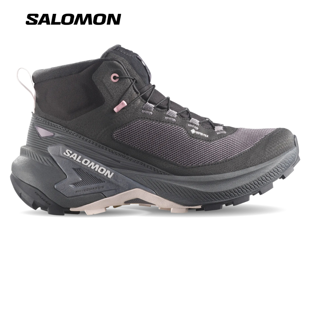 Giày Hiking Salomon Nữ Genesis Mid Gore-Tex Black/Dawn Pink/Lilac Ash L45409700