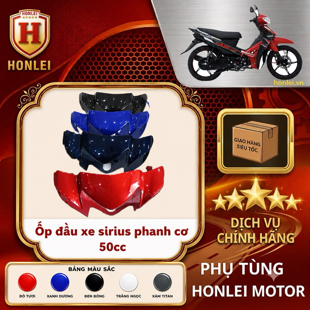 Ốp đầu xe sirius phanh cơ 50cc
