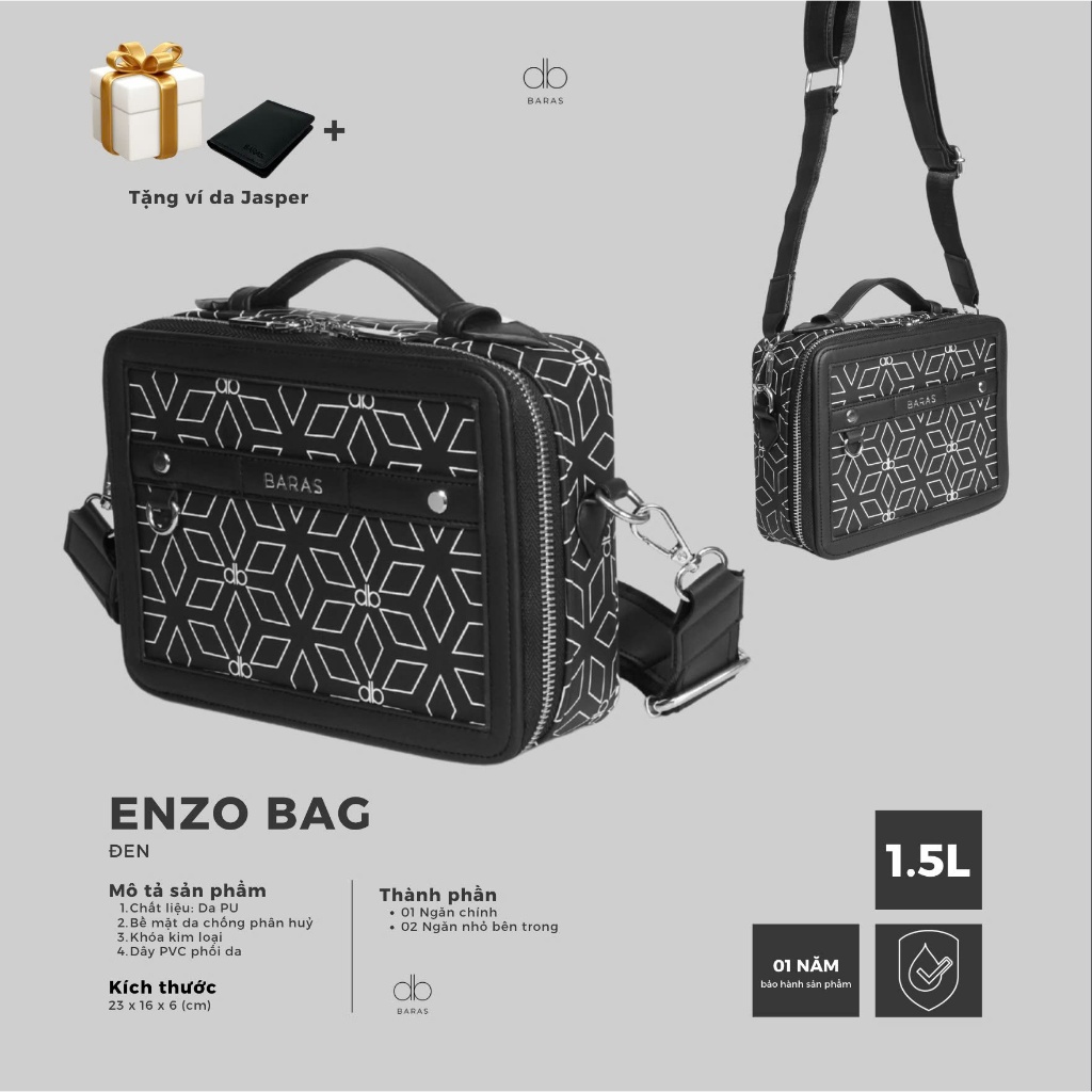 Túi đeo chéo da nam - Enzo Bag - BARAS VIETNAM - Túi đeo chéo thời trang
