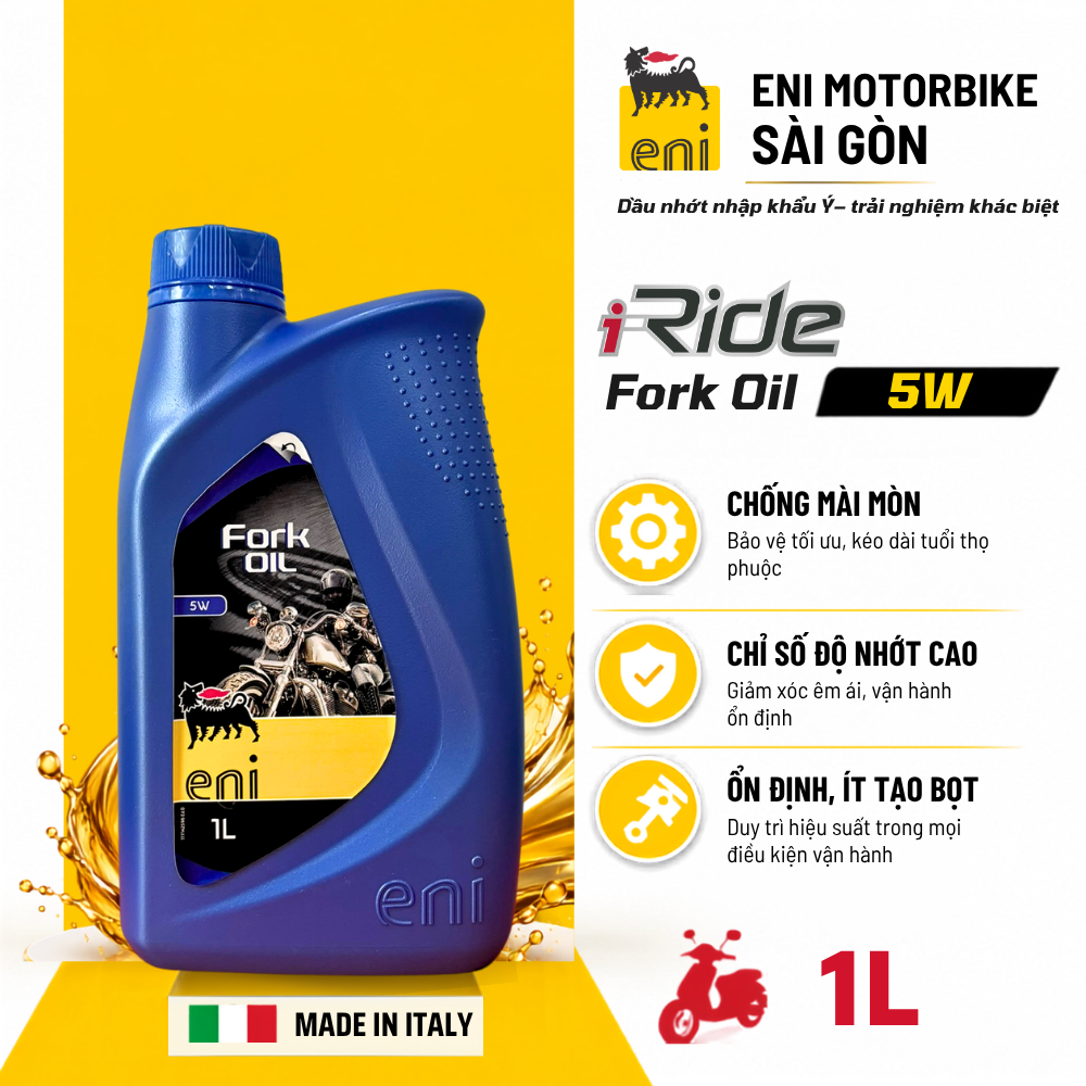 (Nhập khẩu Ý) Dầu phuộc Eni Fork oil 5W, tem 3 lớp