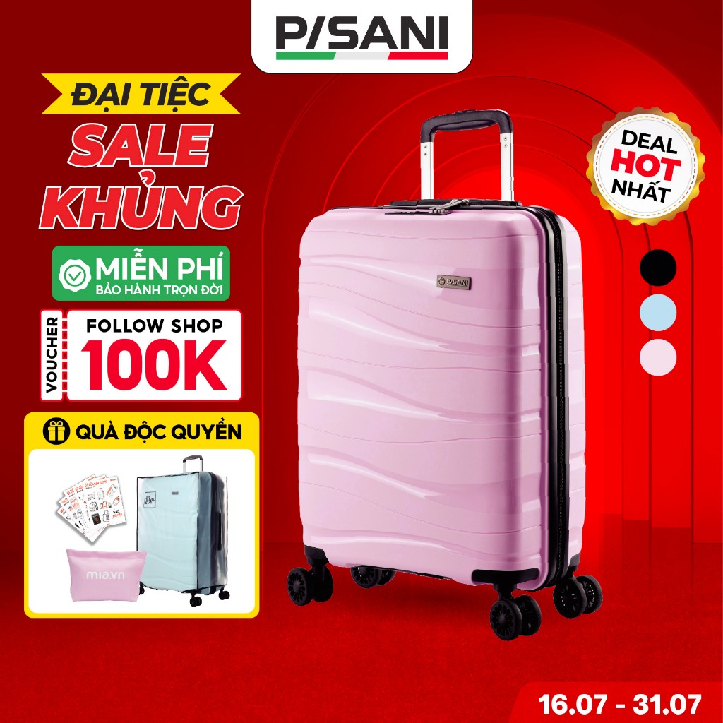 [DEAL HỜI NHẤT 8XX🔥]Vali Kéo Pisani LANI - size 20/24/28, Vali MIA Chính Hãng, Nhựa PP Siêu Bền, Kho