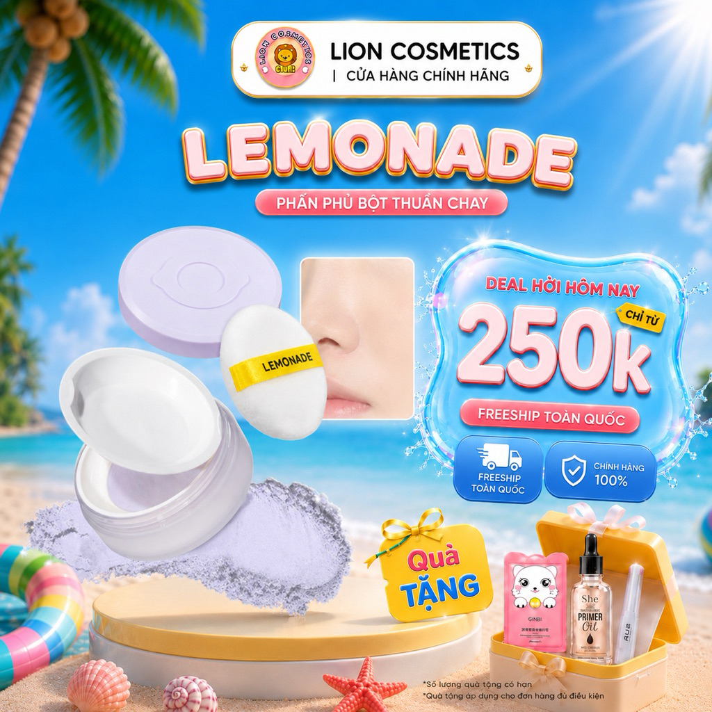 [Lemonade ] Phấn Phủ Mỏng Nhẹ Kiềm Dầu Thuần Chay Chống Nắng Lemonade Supermatte NoMakeup Loose Powd