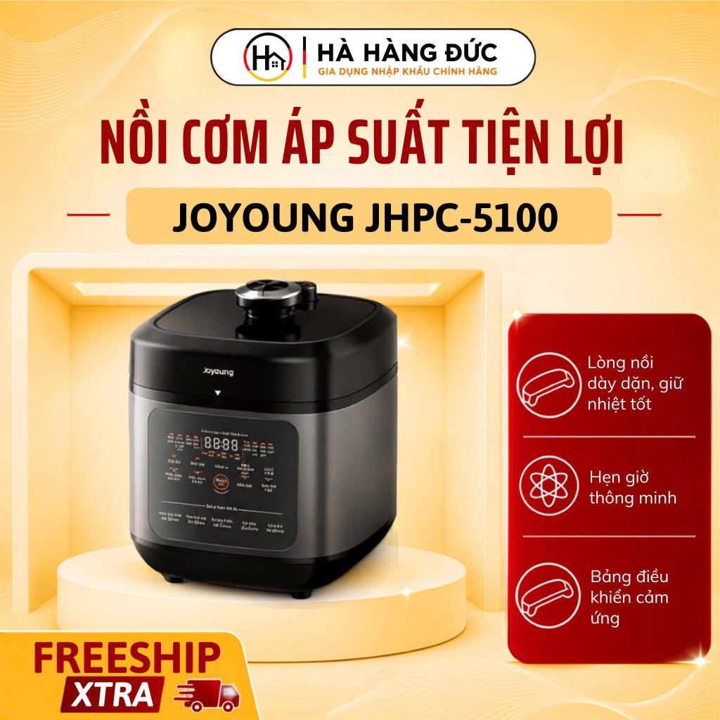 Nồi Cơm Áp Suất Joyoung JHPC-5100, Nồi Đa Năng Dung Tích 5L 900W An Toàn - BH 2 Năm