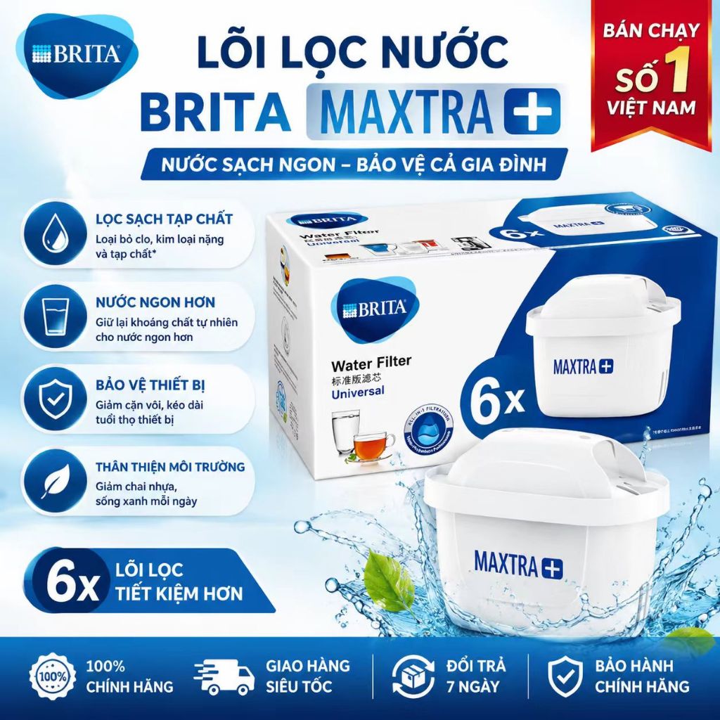 Compo 6 lõi lọc BRITA MAXTRA +/pro Dung Tích 100 L/ lõi