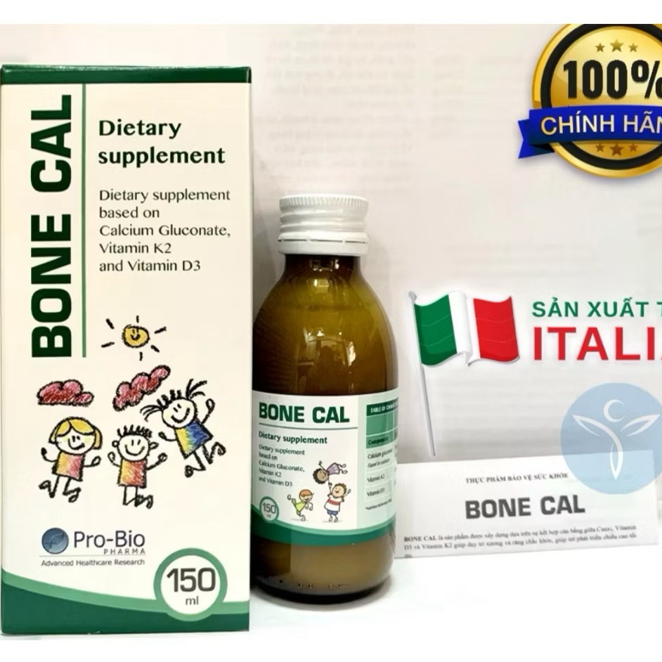 Bone Cal (150 ml ) Canxi Hữu Cơ Cho Bé,Bổ Sung Canxi Vitamin D3-k2 Giúp Phát Triển Chiều Cao Tốt