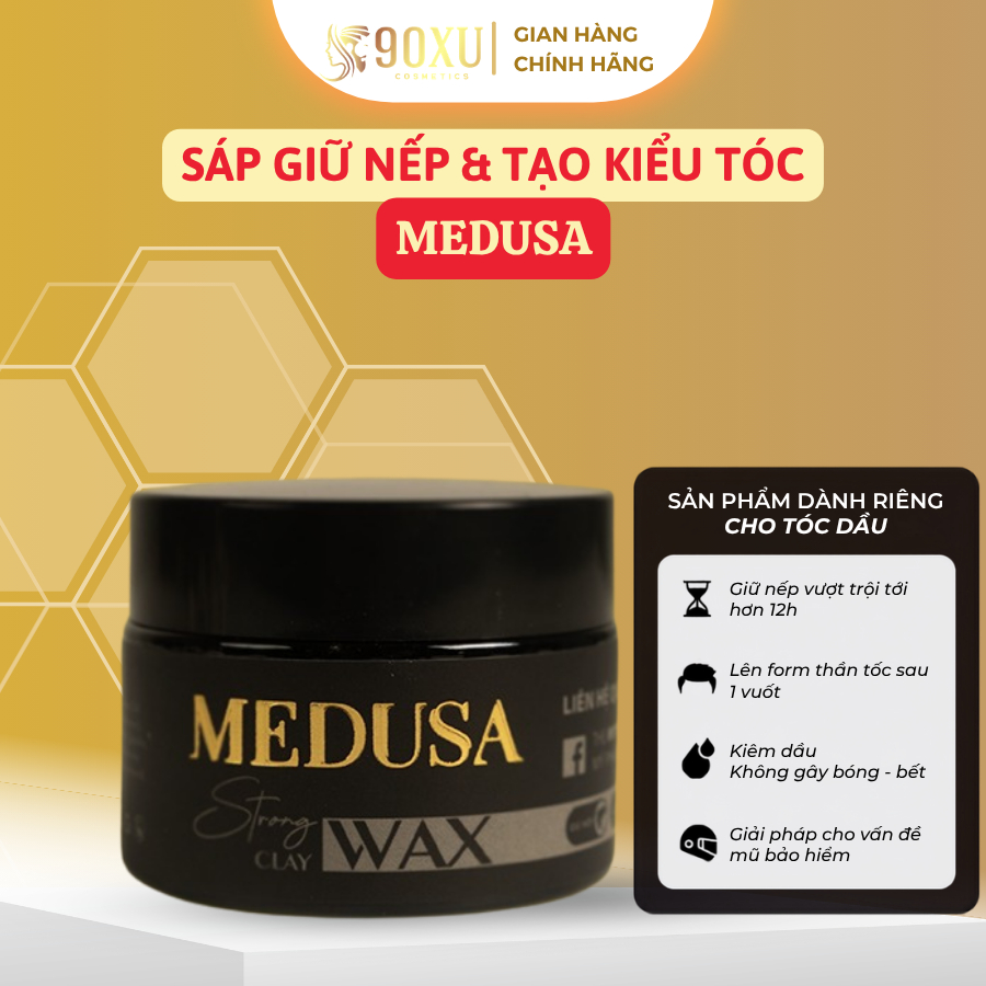 Sáp Vuốt Tóc Medusa Strong Claywax – The Mythos | Cho Tóc Mỏng, Trung Bình & Dầu
