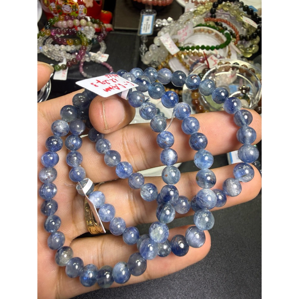 (A626)(6-6,4mm)Vòng Kyanite +Iolite mắt mèo size 6-6,4mm