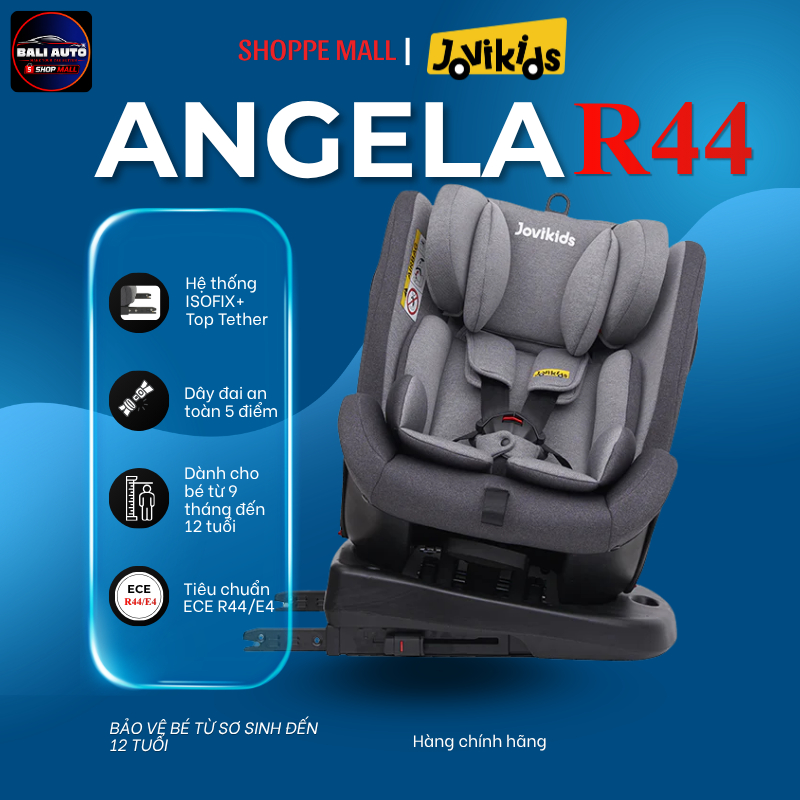 Ghế ngồi an toàn ô tô cho trẻ Jovikids Angela R44 360° , chiều cao trẻ từ 40-150cm