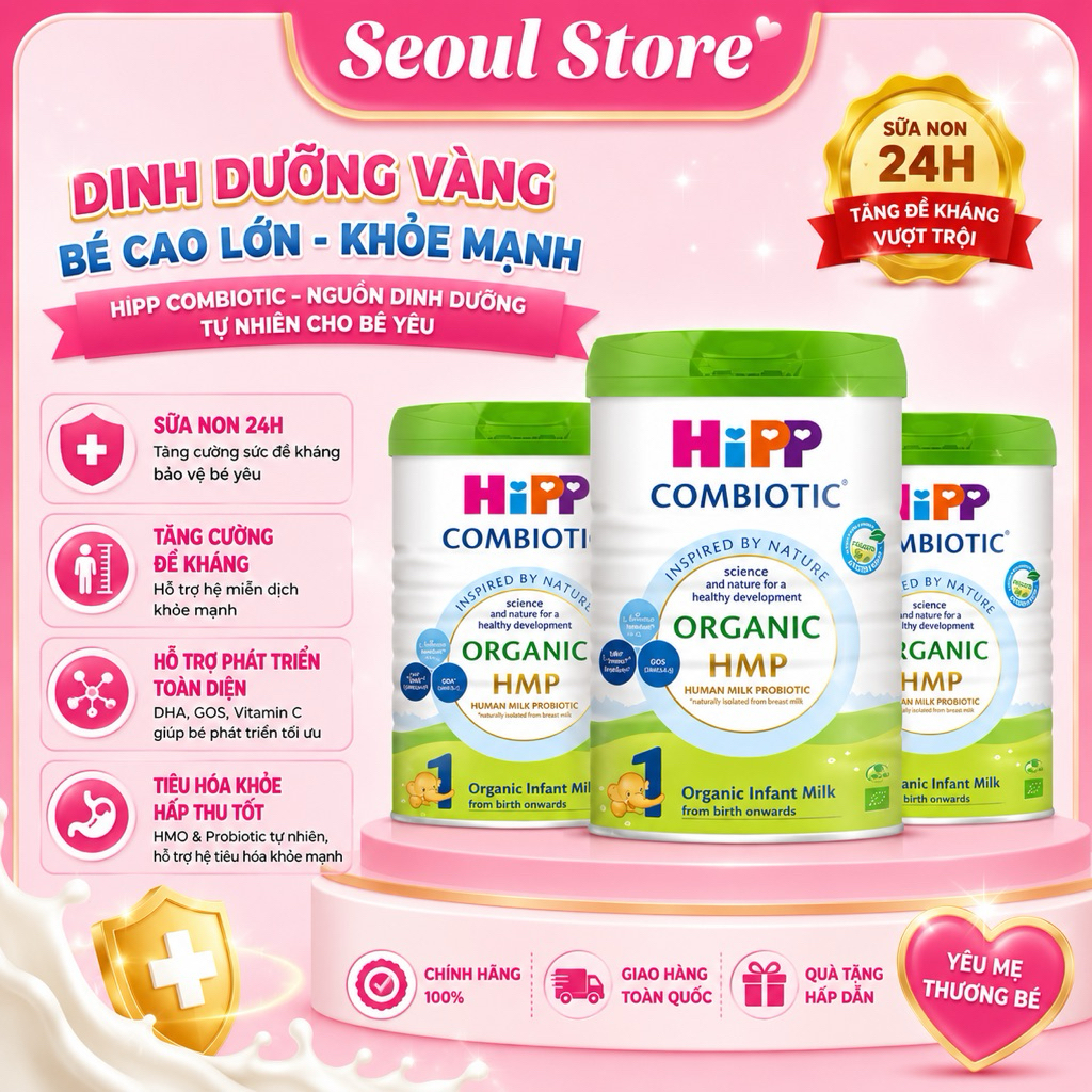 Sữa HiPP Combiotic Organic HMP – Số 1/2/3 – Chính Hãng Đức – Tăng Đề Kháng – Hỗ Trợ Tiêu Hoá